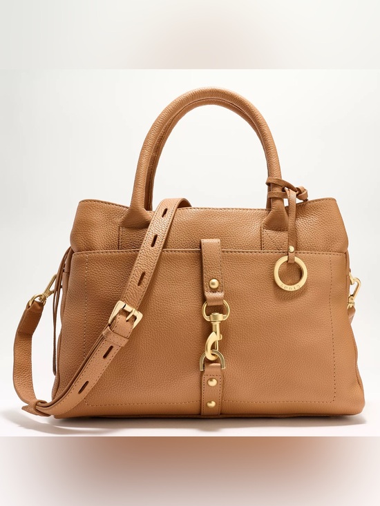 Lodis Handbags - Lodis Texas Leather Morgan Satchel with Crossbody Strap Camel NWT